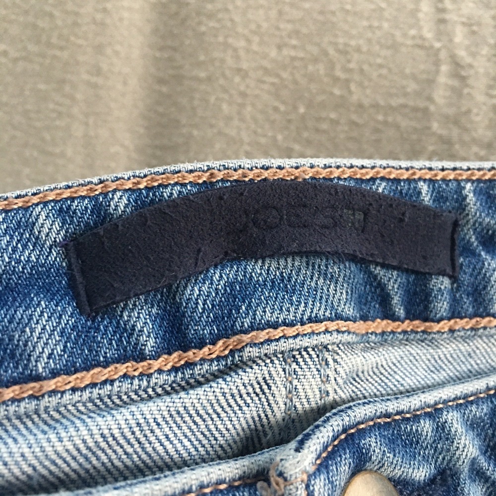 VTG Joe's The Lara Mid Rise Jeans Size 25 Cigarette Raw Hem Ankle Stretch Patchw - Picture 6 of 11